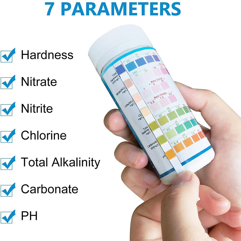 Marine Aquarium Water Test Kit - 7-в-1 тест-полоски для аквариума, 100 шт.,
