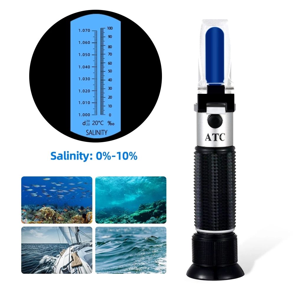 Aquarium Marine Salt - Рефрактометр солености 0-10% 1.000-1.070SG Оптический салометр