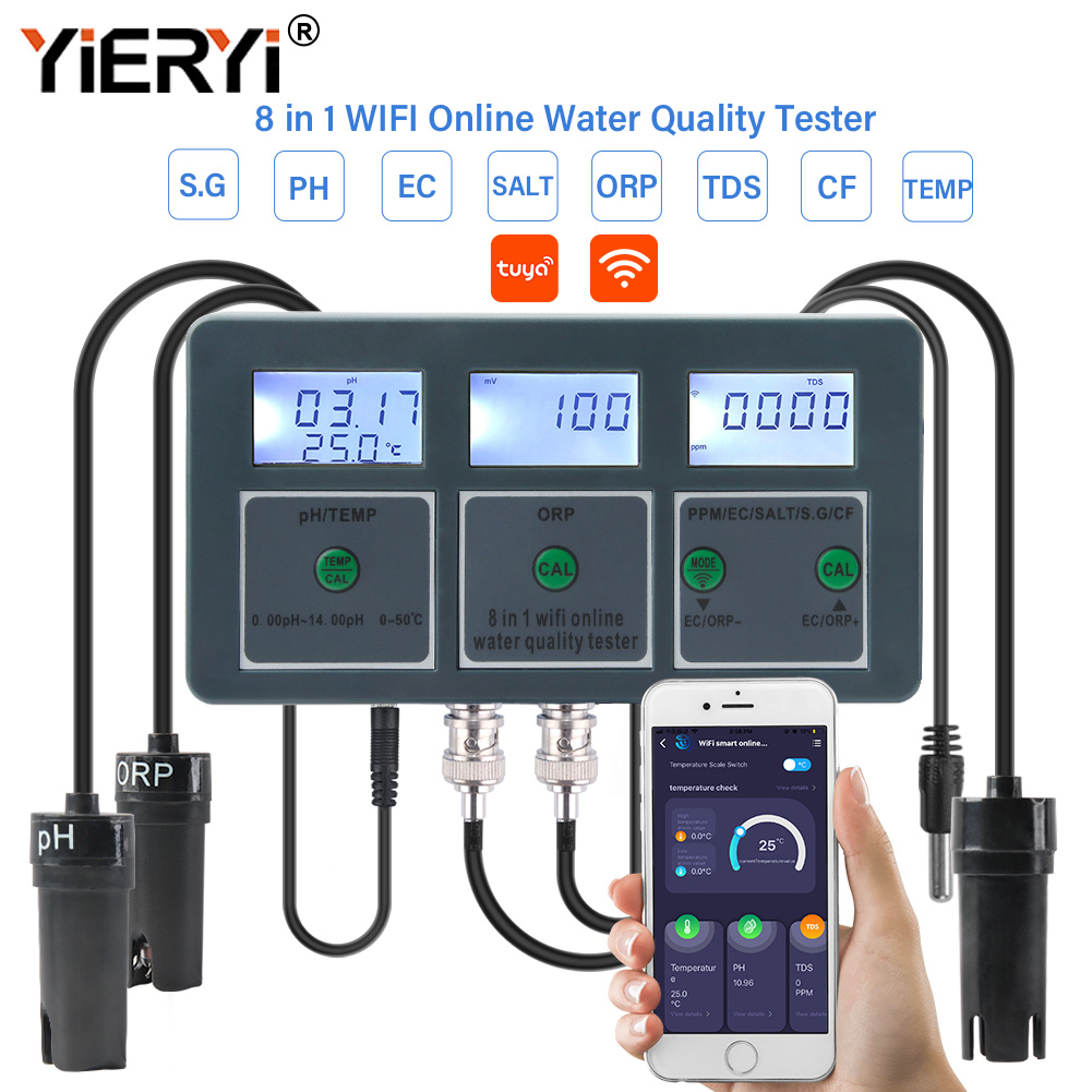 Yieryi WiFi Tuya Smart PH ORP  – обзор и цена Marine Aquarium Water Test Kit